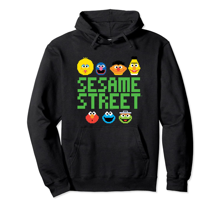 Sesame Street Pixel Group Pullover Hoodie, T-Shirt, Sweatshirt