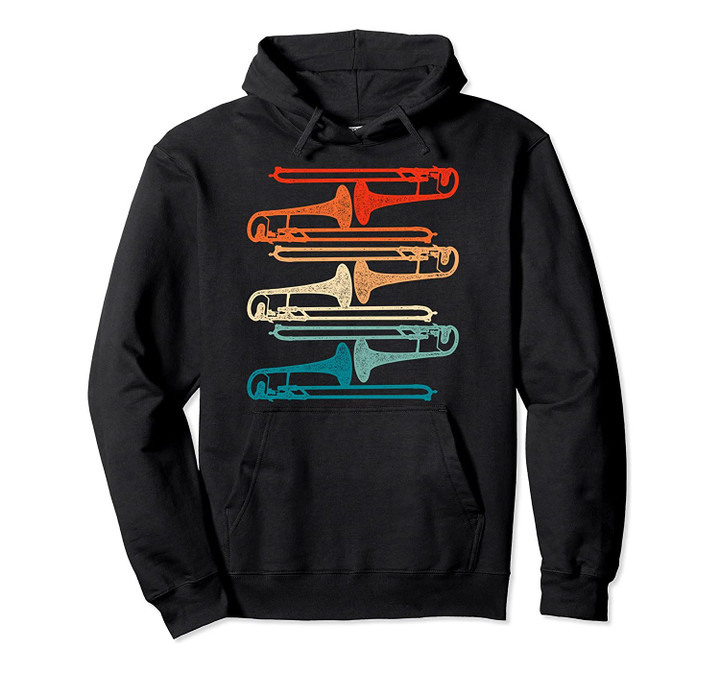 Retro Trombone Pullover Hoodie, T-Shirt, Sweatshirt