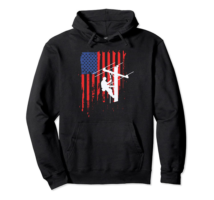 American Lineman Flag Shirt Cable Lineman gift Hoodie, T-Shirt, Sweatshirt