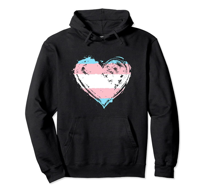 Transgender Pride Heart Flag Trans Awareness Gift Pullover Hoodie, T-Shirt, Sweatshirt
