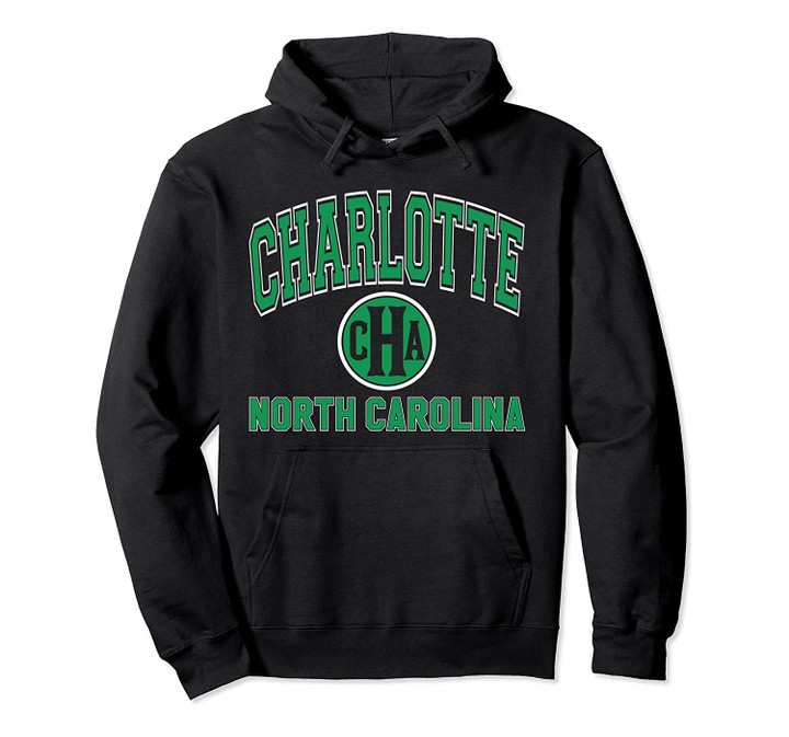 Charlotte CHA Varsity Style Green Print Pullover Hoodie, T-Shirt, Sweatshirt