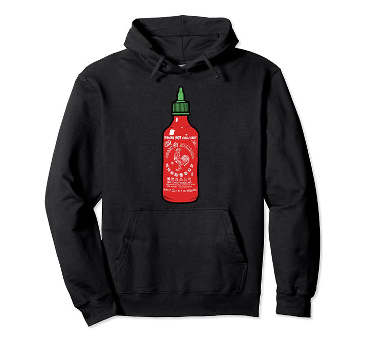 Sriracha Bottle Illustration Pullover Hoodie, T-Shirt, Sweatshirt