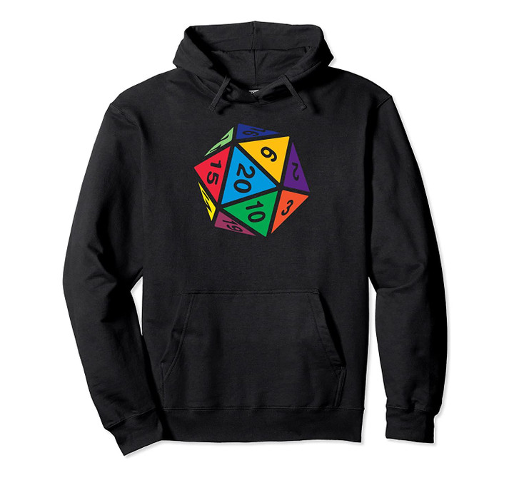d20 Dice RPG Hoodie | Multi Color Design, T-Shirt, Sweatshirt