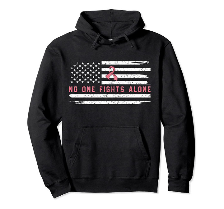 AMERICAN FLAG Breast Cancer Awareness for MEN Pullover Hoodie, T-Shirt, Sweatshirt