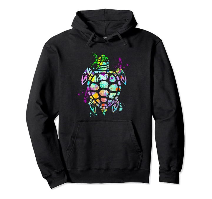 Sea Turtle Watercolor Splash Love Turtles Gift Idea For Her Pullover Hoodie, T-Shirt, Sweatshirt