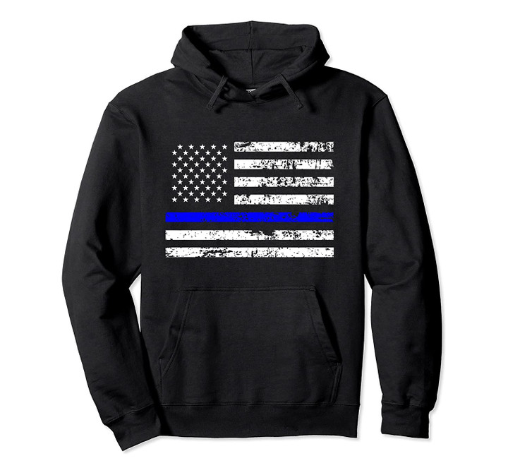 Hoodie Sweatshirt Blue Line American Flag Support Police, T-Shirt, Sweatshirt