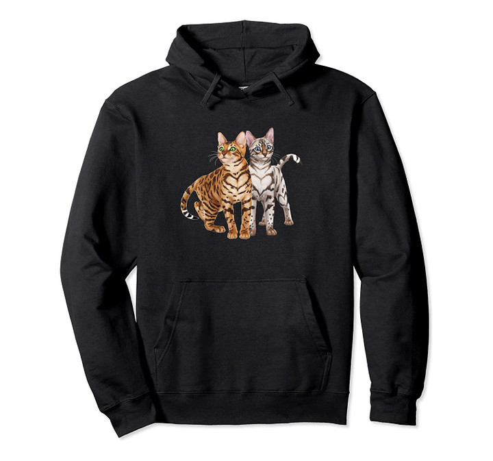 Bengal Cat Buddies! Rosette and Snow Bengal Cats Pullover Hoodie, T-Shirt, Sweatshirt