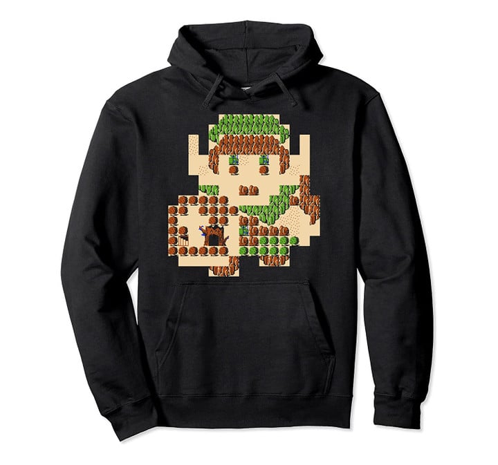 Nintendo Zelda Link Portrait 8-Bit Map Graphic Hoodie, T-Shirt, Sweatshirt