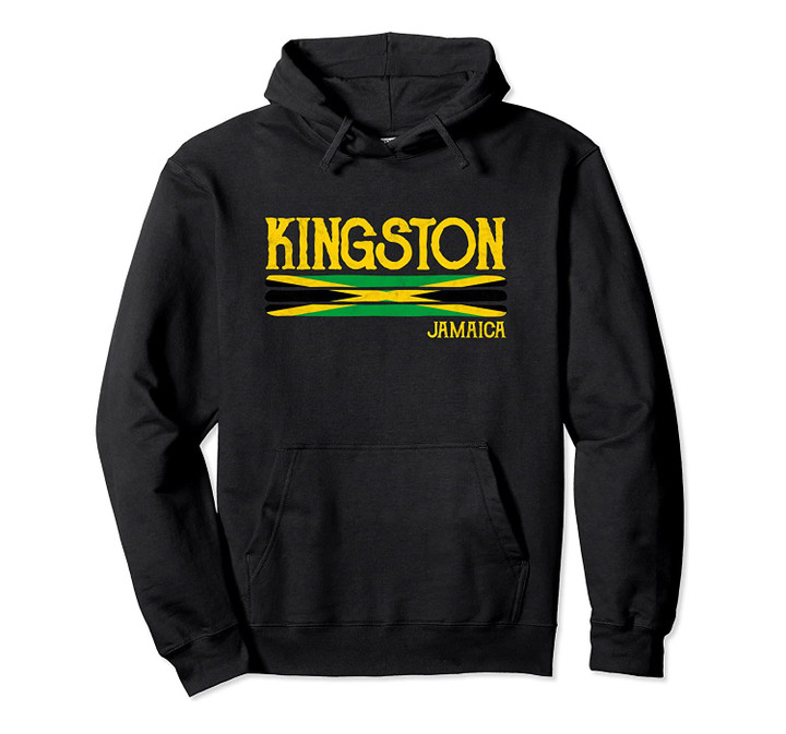 Kingston Jamaica Jamaican Flag Gift Souvenir Pullover Hoodie, T-Shirt, Sweatshirt