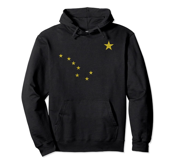 Awesome Alaska Home State Gold Stars Flag Pullover Hoodie, T-Shirt, Sweatshirt