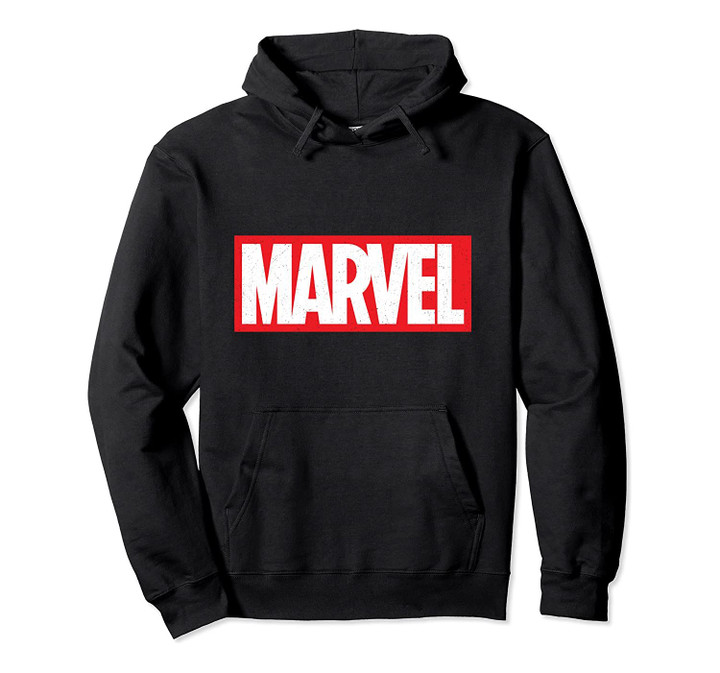 Marvel Classic Distressed Logo Hooded Sweatshirt Pullover Hoodie, T-Shirt, Sweatshirt