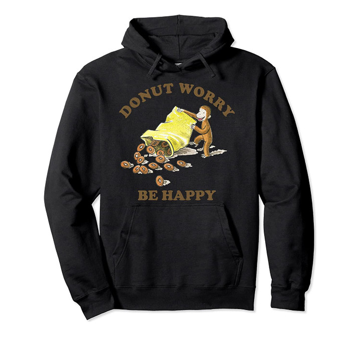 Curious George Donut Worry Be Happy Bag Of Donuts Portrait Pullover Hoodie, T-Shirt, Sweatshirt