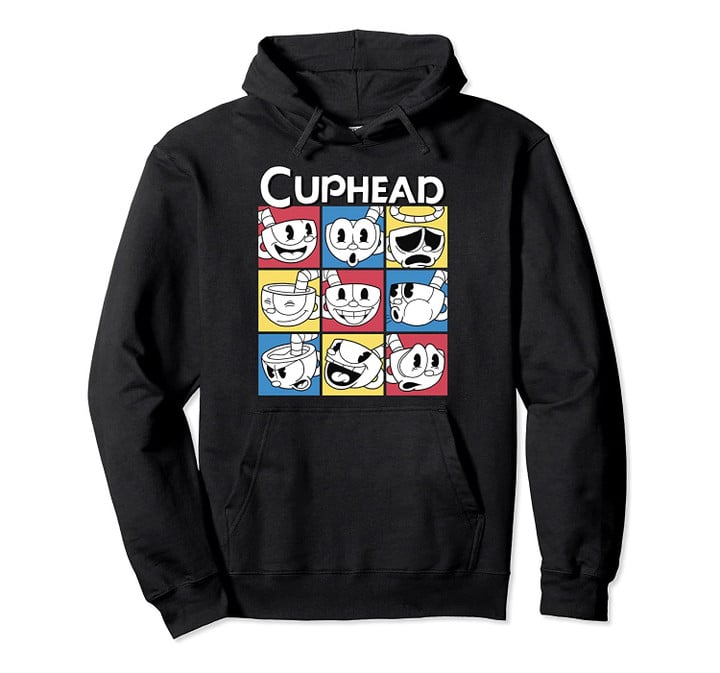 Cuphead Nine Squares of Different Emotions Graphic Hoodie, T-Shirt, Sweatshirt