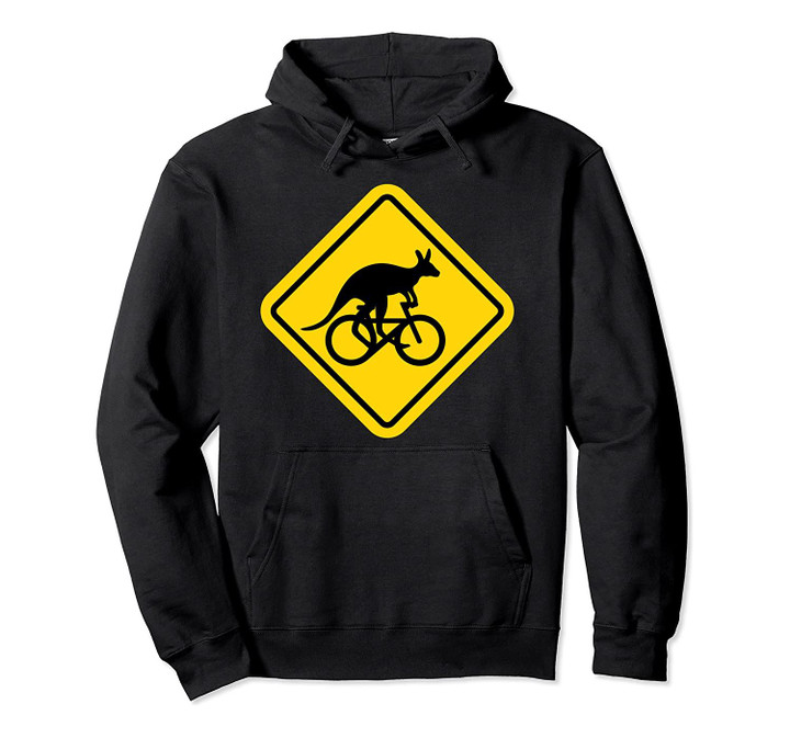 Kangaroo Riding Bicycle Hoodie funny Australia safety sign, T-Shirt, Sweatshirt