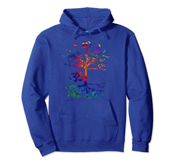 Phases of the Moon Tie Dye Tree of Life Om Gift Pullover Hoodie