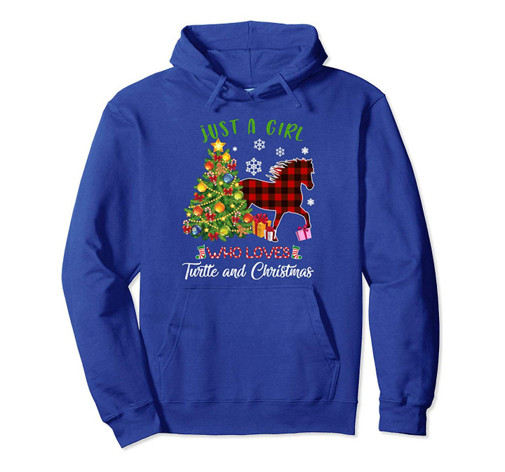 Just A Girl Who Loves Horse And Christmas X-mas Gift Pullover Hoodie