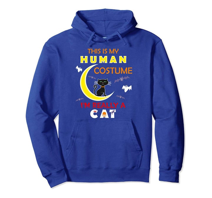 Cat Gift This is my HUMAN COSTUME I'm Really a CAT Halloween Pullover Hoodie