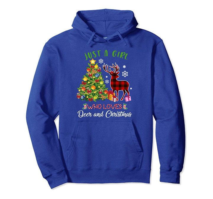 Just A Girl Who Loves Deer And Christmas X-mas Gift Pullover Hoodie
