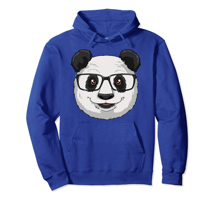 Nerd Panda with Glasses Panda Lovers Pullover Hoodie