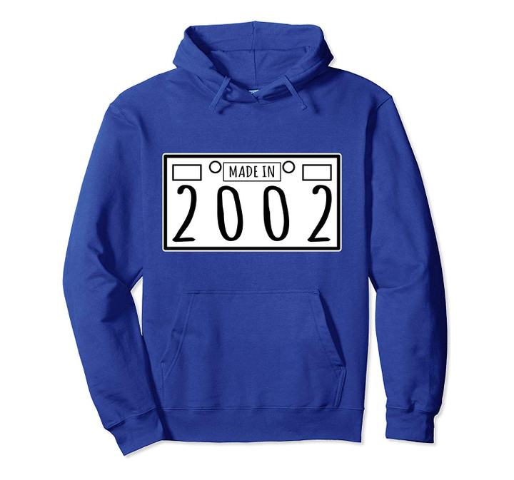 Birthday Gift - Made In 2002 - Plate Number Design Pullover Hoodie