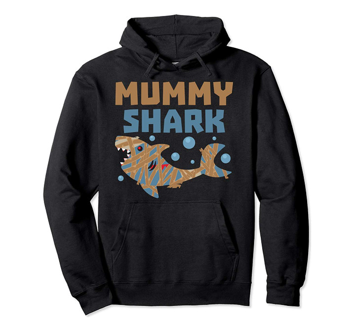 Mummy Shark Funny Scary Family Mom Halloween Costume Pullover Hoodie