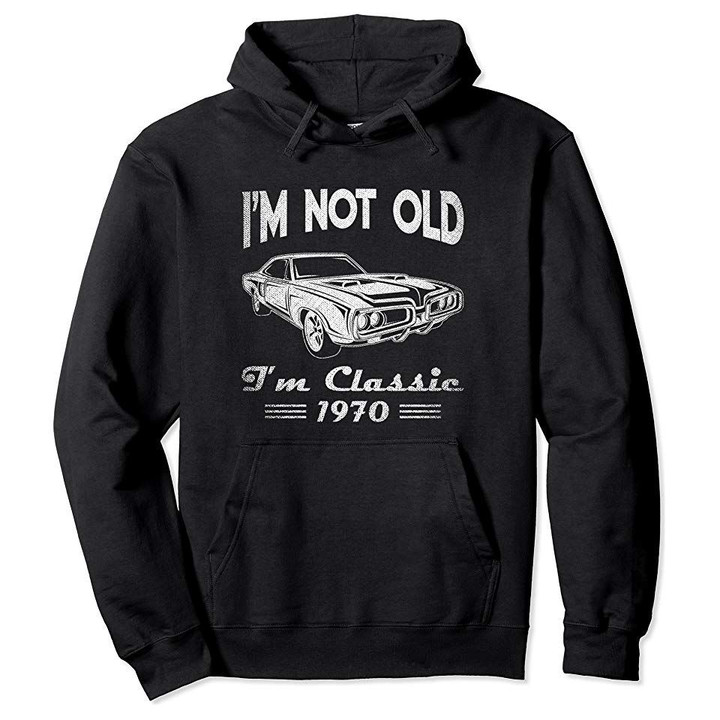 50th Birthday T Shirts For Men - Classic Car 1970 Pullover Hoodie