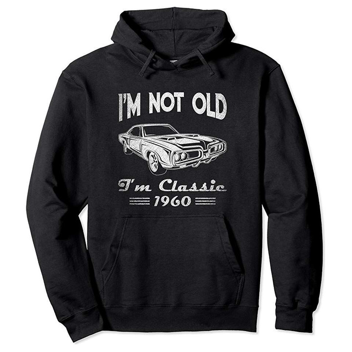 60th Birthday T Shirts For Men - Classic Car 1960 Pullover Hoodie