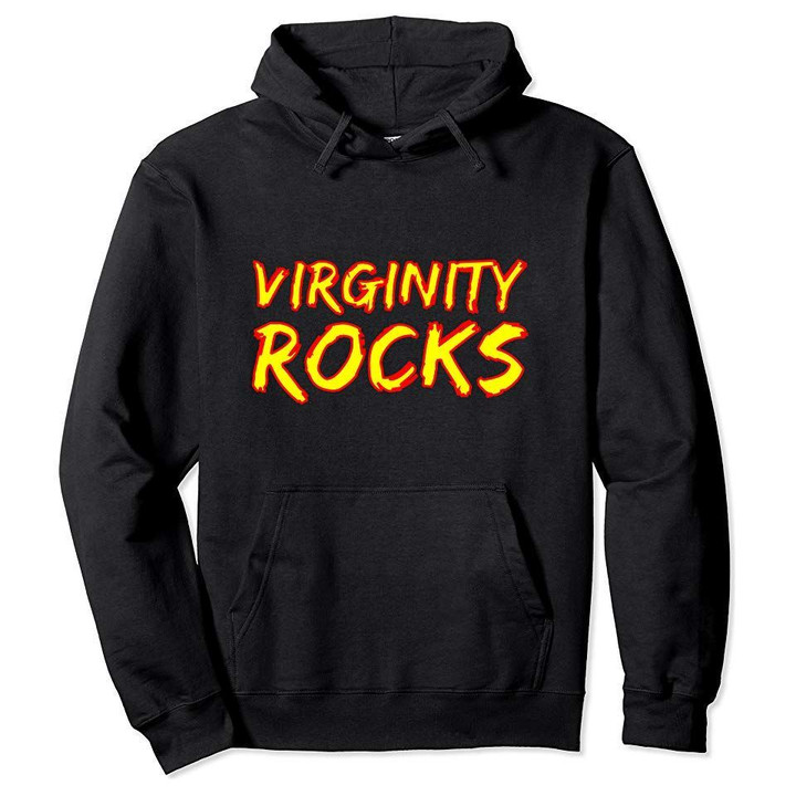Virginity Rocks Fire letters cool funny tee Pullover Hoodie