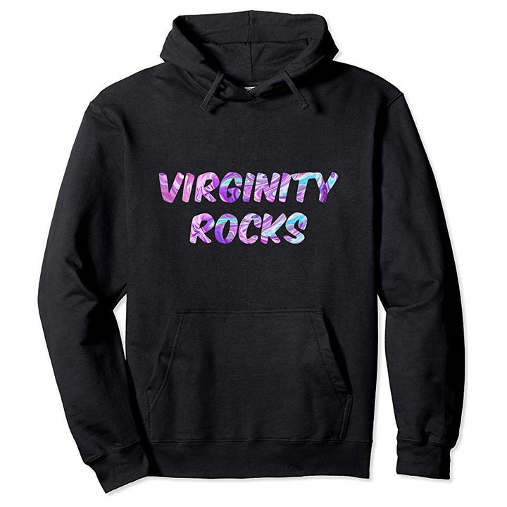 Virginity Rocks Colorful Funny Cool Letters Pullover Hoodie