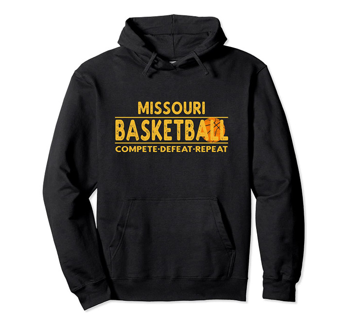 Missouri Basketball - Compete Defeat Repeat Pullover Hoodie