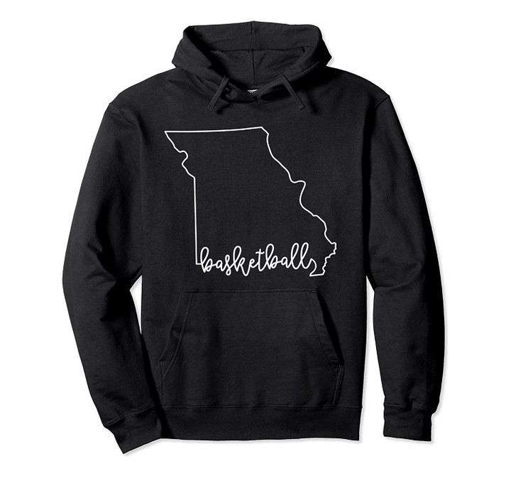 State of Missouri Outline with Basketball Script ACJ275b Pullover Hoodie