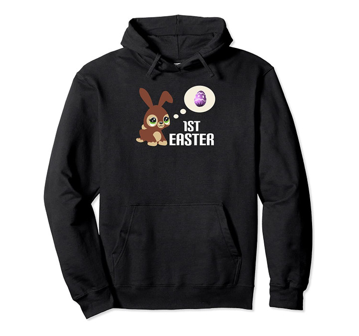 1st first easter baby bunny cute design text Pullover Hoodie