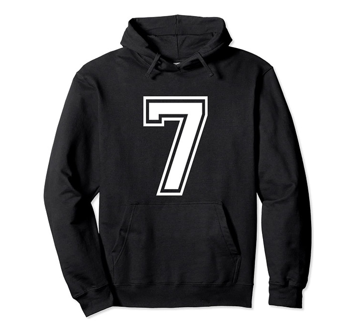 Number 7 Birthday Gift Sports Player Team Numbered Jersey Pullover Hoodie