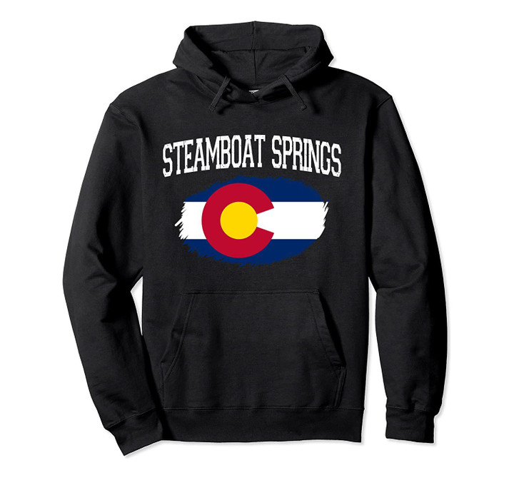STEAMBOAT SPRINGS CO COLORADO Flag Vintage Sports Men Women Pullover Hoodie