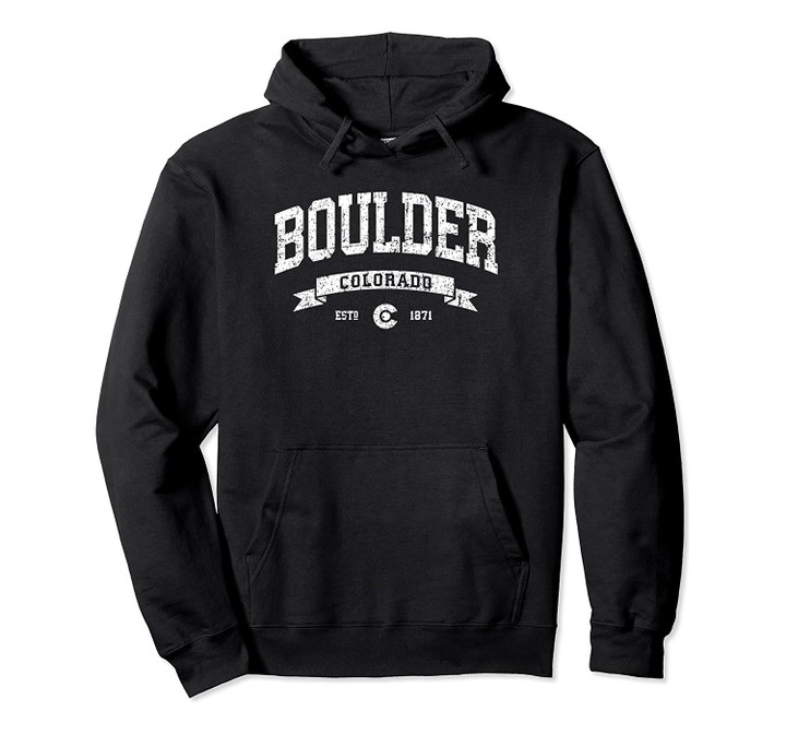 Boulder Hoodie, Vintage Boulder Colorado Sweatshirt Gifts CO