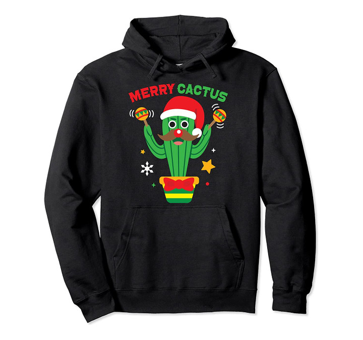 Merry Cactus Funny Mexican Christmas Gift Pullover Hoodie