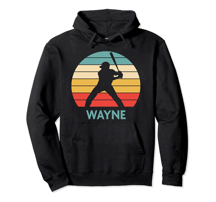 Wayne Name Gift Personalized Baseball Pullover Hoodie