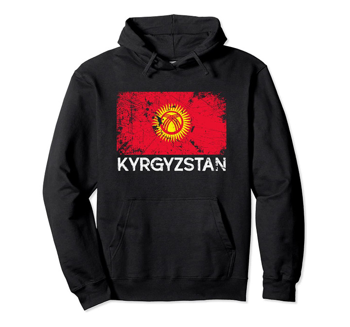 Kyrgyzstani Flag | Vintage Made In Kyrgyzstan Gift Pullover Hoodie