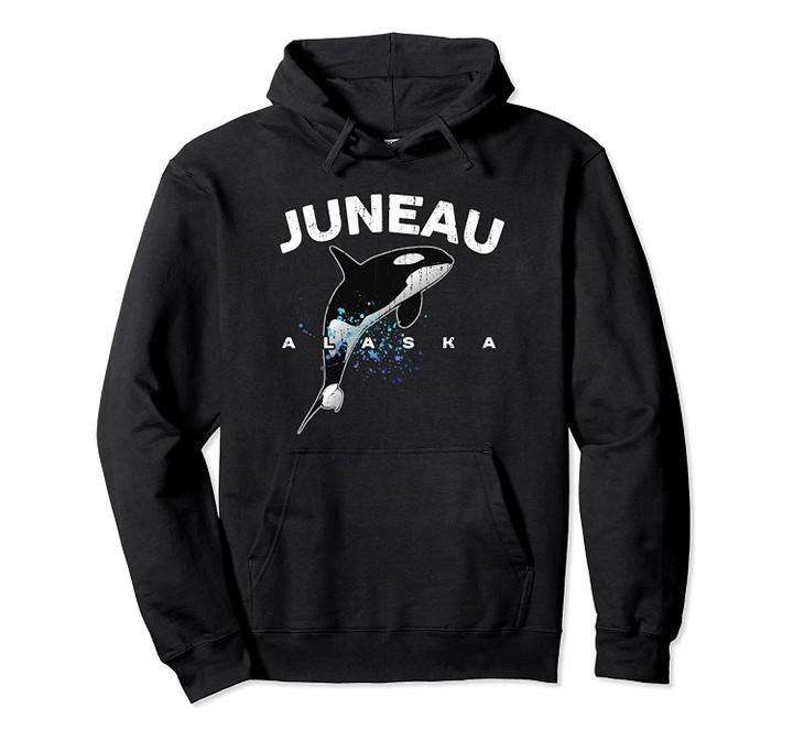 JUNEAU ALASKA Orca Killer Whale Family Travel Hiking Camping Pullover Hoodie