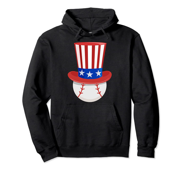 UNCLE SAM Baseball 4th of July Funny Gift Pullover Hoodie