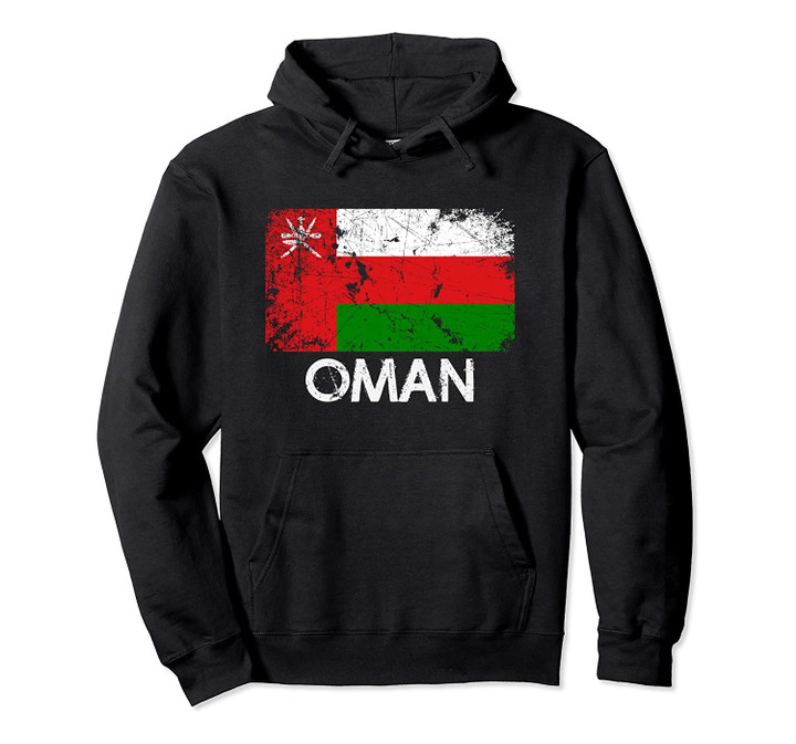 Omani Flag | Vintage Made In Oman Gift Pullover Hoodie