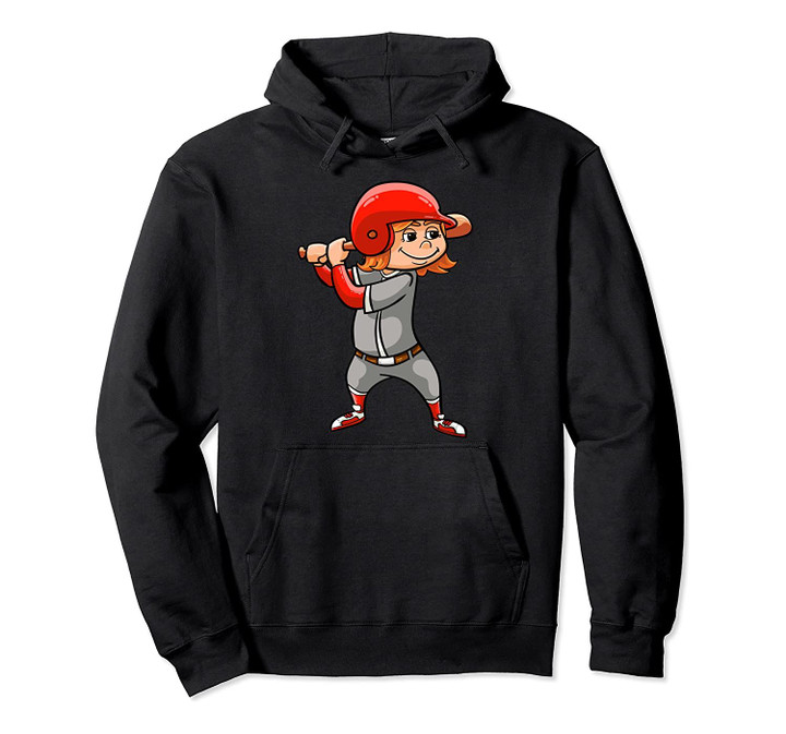 Funny Baseball Pitcher Catcher Player Gifts For Girls Kids Pullover Hoodie