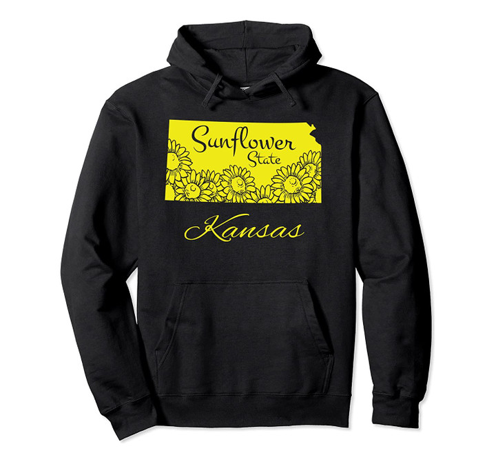 Kansas The Sunflower State Pride Souvenir Gift Silhouette KS Pullover Hoodie