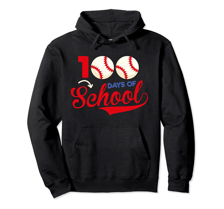 100 Days of School Apparel 100th Day Baseball Teacher Kids Pullover Hoodie