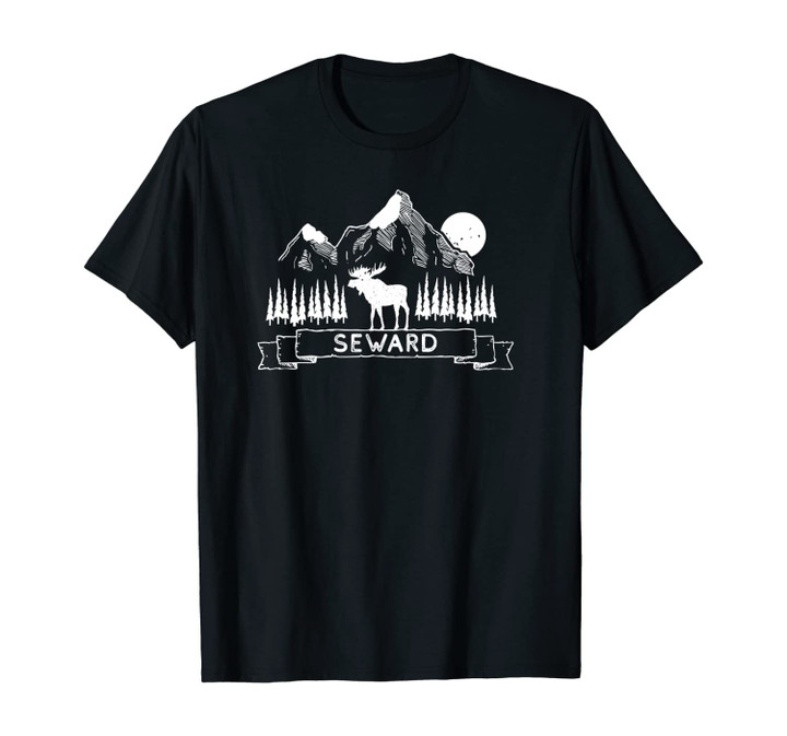 Seward Alaska | Cool Seward Alaska Mountain Moose Gift Unisex T-Shirt