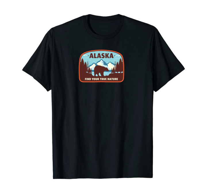 Alaska Find Your True Nature Adventure Travel Bear Design Unisex T-Shirt