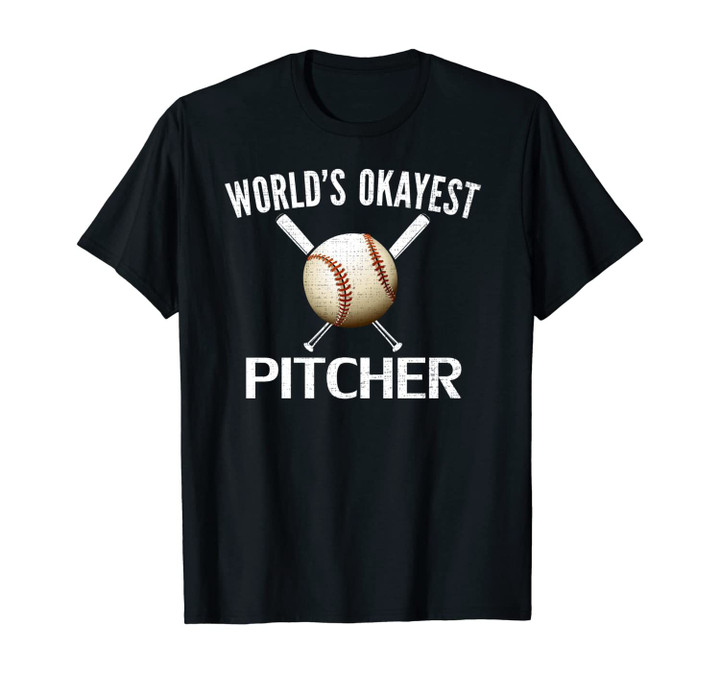 Vintage World's Okayest Pitcher Funny Softball/Baseball Gift Unisex T-Shirt