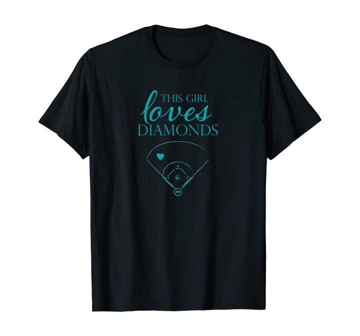 Baseball / Softball This Girl Loves Diamonds Unisex T-Shirt