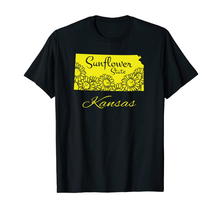 Kansas The Sunflower State Pride Souvenir Gift Silhouette KS Unisex T-Shirt