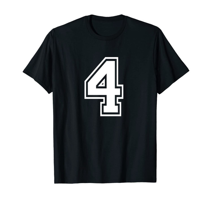 Number 4 Birthday Gift Sports Player Team Numbered Jersey Unisex T-Shirt